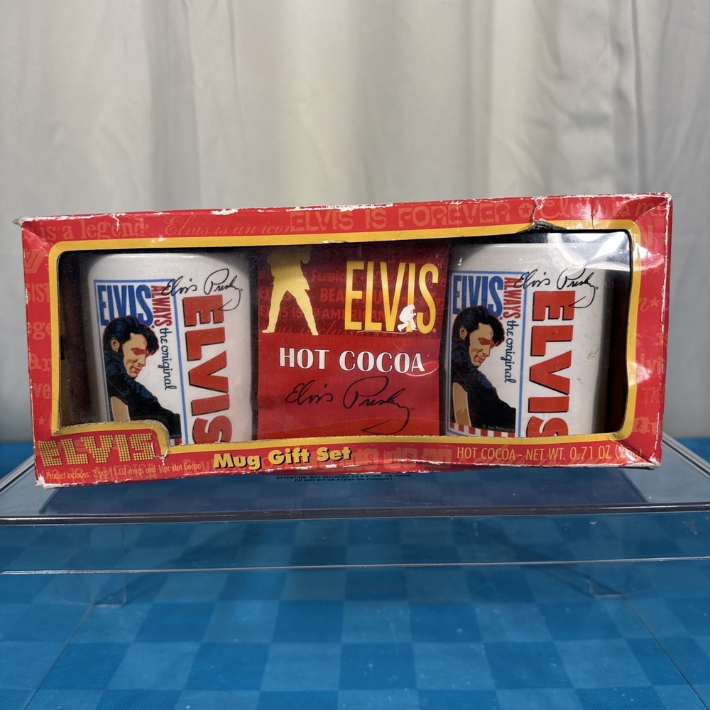 Elvis Presley Mug Gift Set Unisex OS Red White Always The Original Excellent